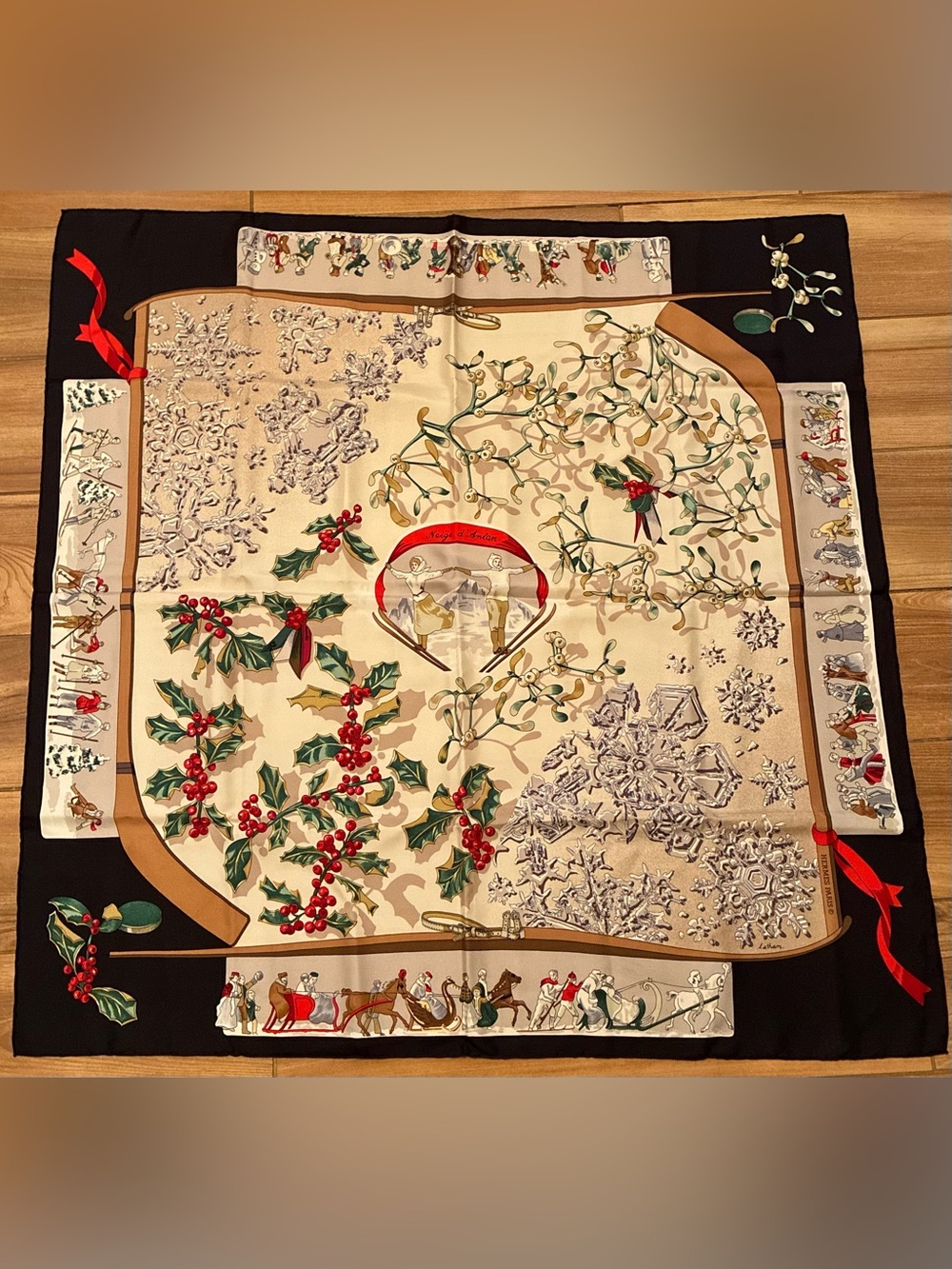 Authentic Vintage Hermès "Neige d'Antan" 90cm Silk Scarf - Pristine